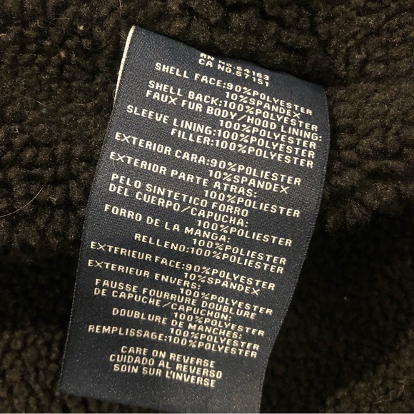 Tommy Hilfiger Hooded Black Sherpa Jacket L - Picture 7 of 13